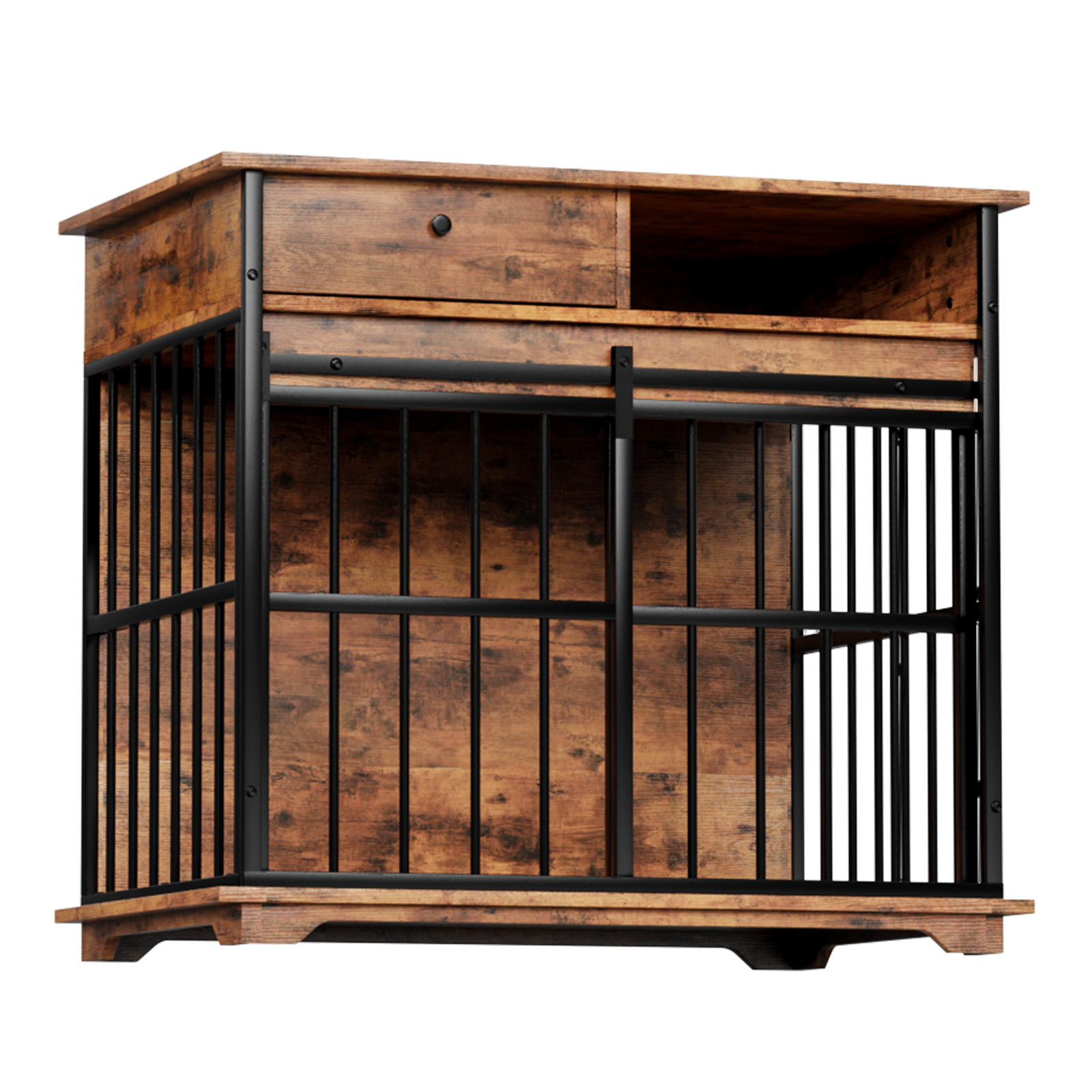 Walnut Wooden Dog Crate Furniture