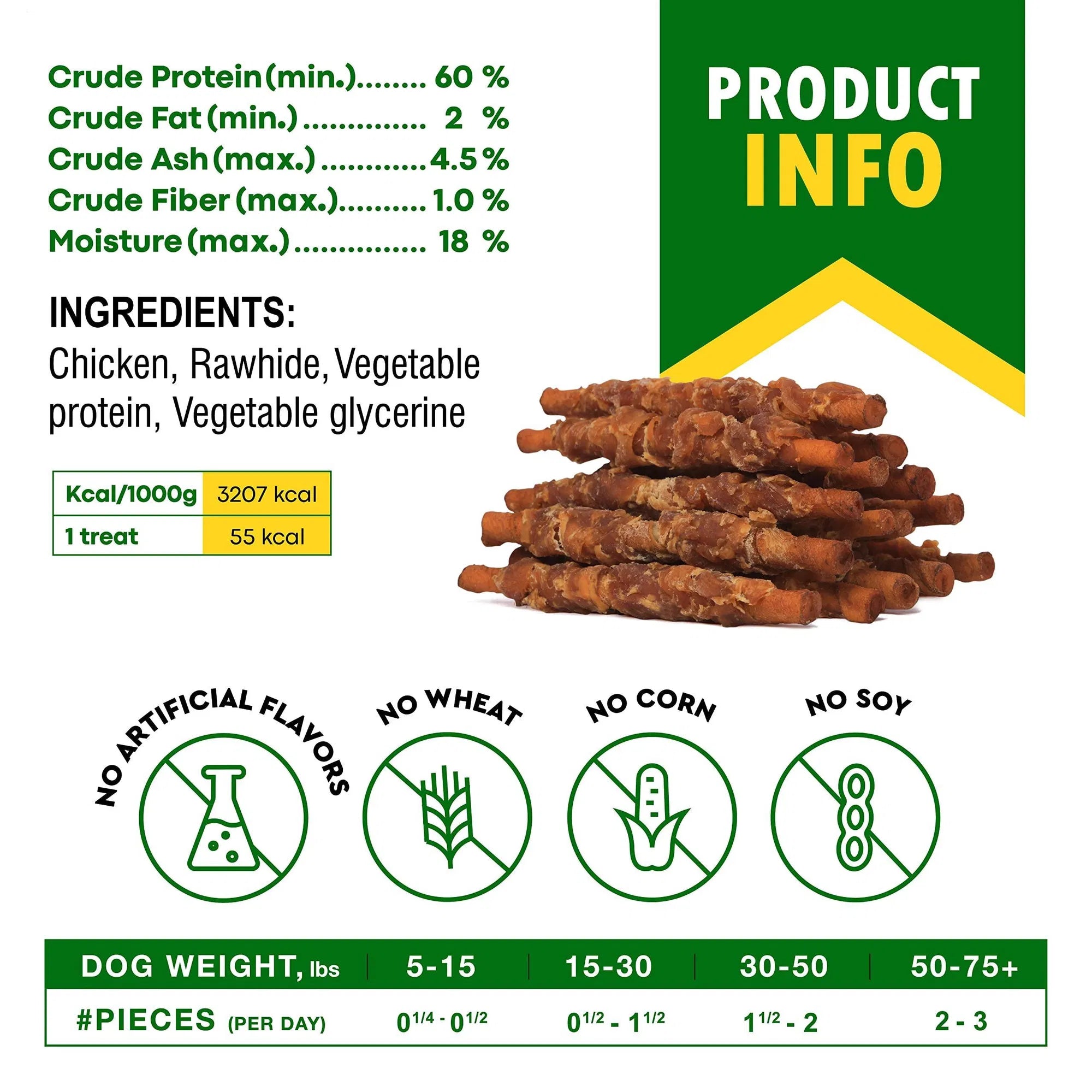 Smoked Rawhide Sticks with Chicken