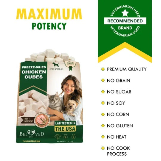 Freeze-Dried Chicken Cubes